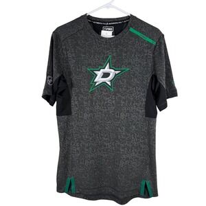 Fanatics Mens Small Dallas Stars NHL Authentic Pro Training T-Shirt Gray Black
